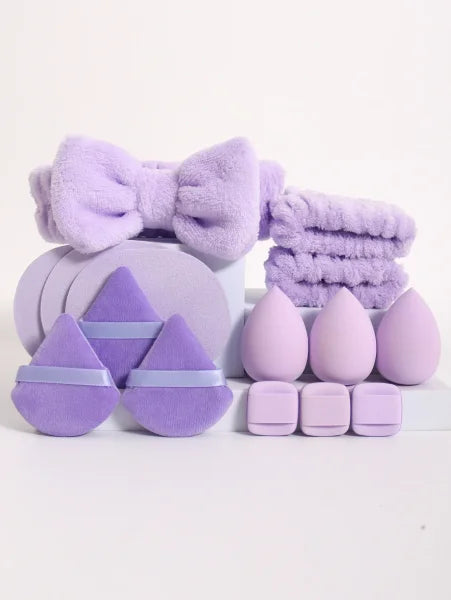 Cosmetic Puff Makeup Sponge Blender – Beauty Egg & Foundation Sponges with Wristband & Headband - Himpall