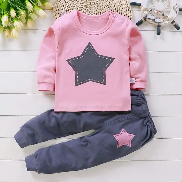 Cotton Baby Girl Clothing Set – Winter & Spring Pajamas for Newborns & Kids 0–5 Years Cartoon Casual