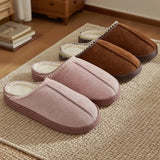 Cotton Slippers for Autumn and Winter Indoor Thick-Soled Non-Slip Couple Warm Fleece-Lined Soft Sole