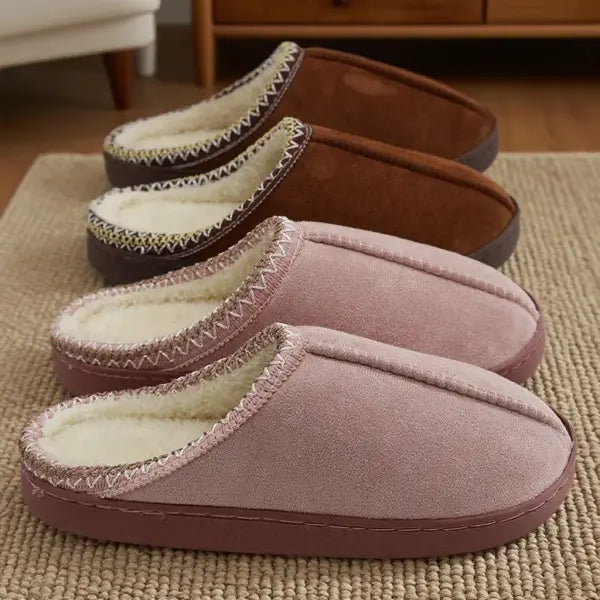 Cotton Slippers for Autumn and Winter Indoor Thick-Soled Non-Slip Couple Warm Fleece-Lined Soft Sole