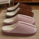 Cotton Slippers for Autumn and Winter Indoor Thick-Soled Non-Slip Couple Warm Fleece-Lined Soft Sole