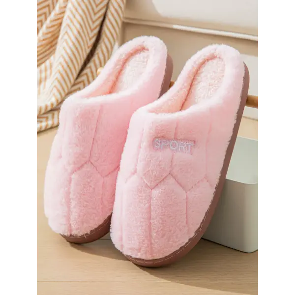 Cotton Slippers for Women in Autumn and Winter Indoor Thick-Soled Warm Non-Slip Home Slippers for Couples Cute Plush