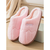 Cotton Slippers for Women in Autumn and Winter Indoor Thick-Soled Warm Non-Slip Home Slippers for Couples Cute Plush