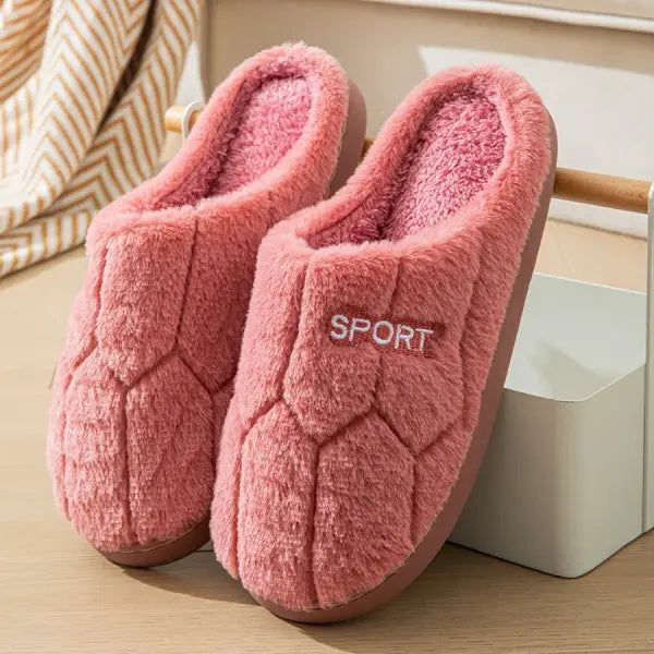Cotton Slippers for Women in Autumn and Winter Indoor Thick-Soled Warm Non-Slip Home Slippers for Couples Cute Plush