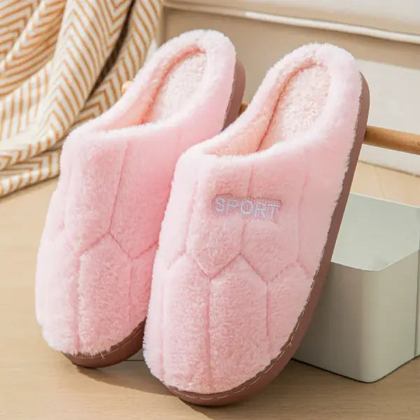 Cotton Slippers for Women in Autumn and Winter Indoor Thick-Soled Warm Non-Slip Home Slippers for Couples Cute Plush