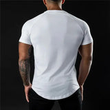 Men’s Cotton Athleisure T-Shirt – Summer Workout Short Sleeve Muscle Fitness Gym Top