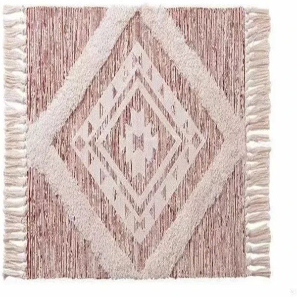Cotton Woven Dark Black Washable Small Area Rug Rectangular 12x10 inches - Red / israel