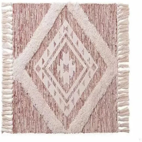 Cotton Woven Dark Black Washable Small Area Rug Rectangular 12x10 inches - Red / israel