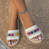 Countrysizemap Bohemian Slippers Tassel Material Large Size Beach Slides