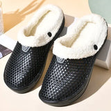 Couple Style Winter Cotton Slippers Warm Thickened Mule Clogs - Ivory / 37