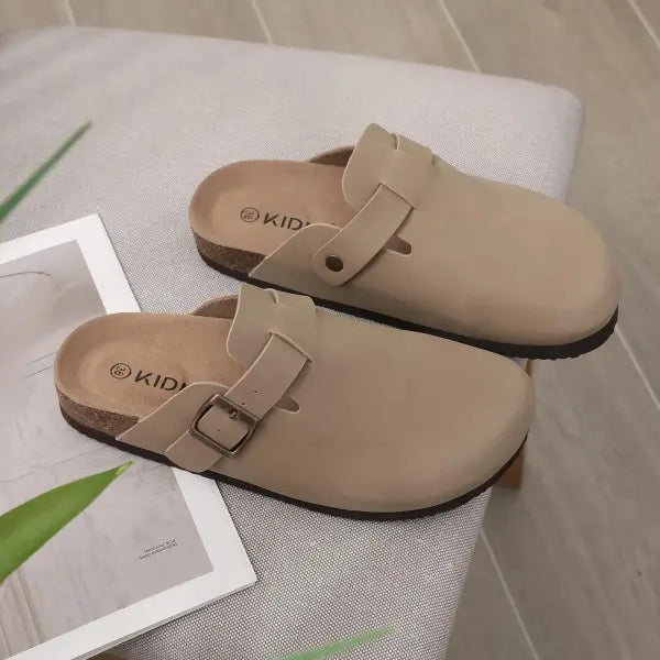 Cow Suede Mules with Arch Support for Indoor Outdoor Comfort