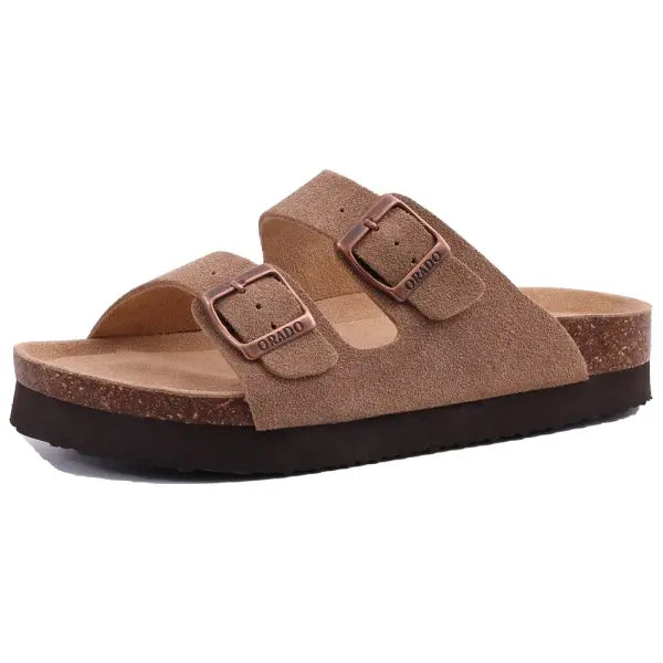 Cow Suede Mules with Arch Support for Indoor Outdoor Comfort