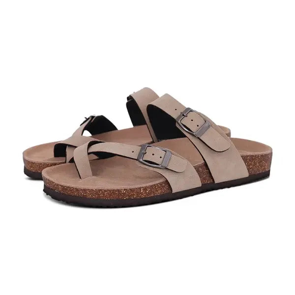 Cow Suede Mules with Arch Support for Indoor Outdoor Comfort - Apricot D / 41