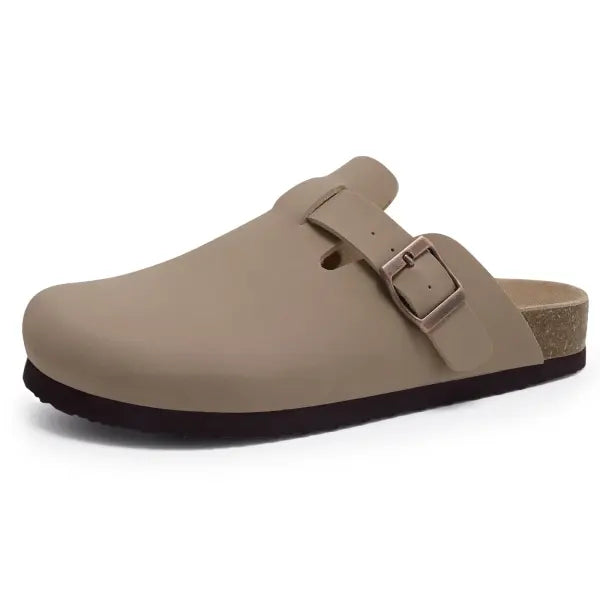 Cow Suede Mules with Arch Support for Indoor Outdoor Comfort - Apricot E / 43