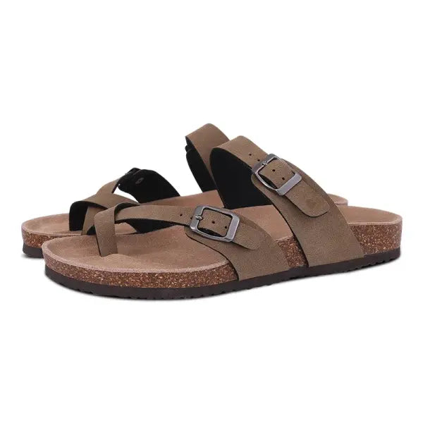 Cow Suede Mules with Arch Support for Indoor Outdoor Comfort - Brown D / 39