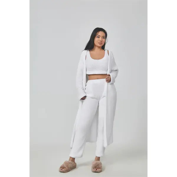 Cozy Pajama Set 3 Piece Lounge Set Cute Loungewear Warm Suit Sets Matching Set Lounge Set 3 Piece Pant Sets Women