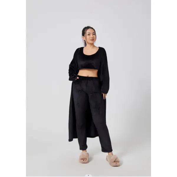 Cozy Pajama Set 3 Piece Lounge Set Cute Loungewear Warm Suit Sets Matching Set Lounge Set 3 Piece Pant Sets Women