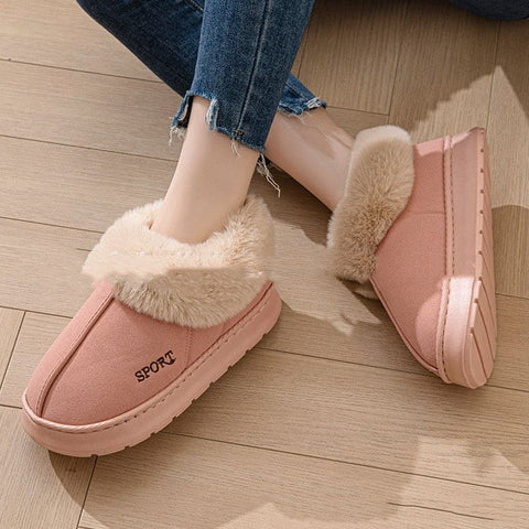 Cozy Plush Soft Slippers for Women – Non-Slip Platform with Faux Fur Lining and Mute Sole for Ultimate Indoor Comfort