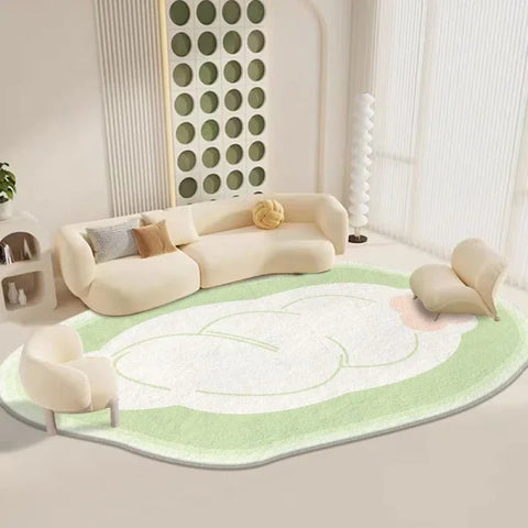 Cream Style Living Room Carpet - Green Alien Plush Rug for Bedroom & Cloakroom - 3 / 200x300cm