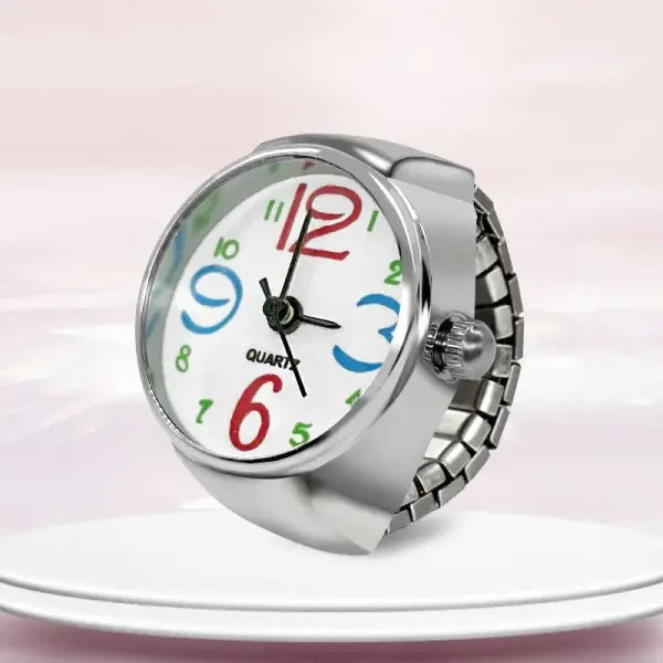 Creative Ring Watch Alloy Circular Dial Fashion Accessory - chroma