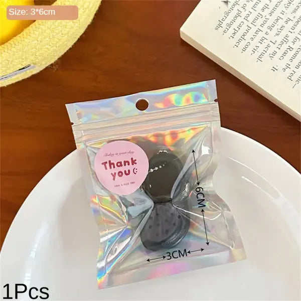 Creative Mini Slippers Keychain Pendant – Cute Hole Shoes Accessory for Couples Versatile Small Charm - Black pendant