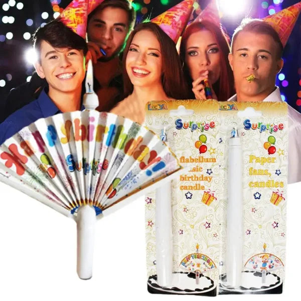 Creative Surprise Fan Birthday Candle with Clown Design for Traditional Birthdays