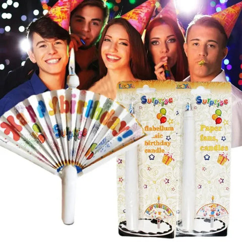Creative Surprise Fan Birthday Candle with Clown Design for Traditional Birthdays