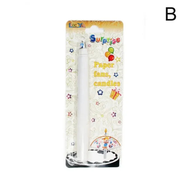 Creative Surprise Fan Birthday Candle with Clown Design for Traditional Birthdays - white2 / CHINA