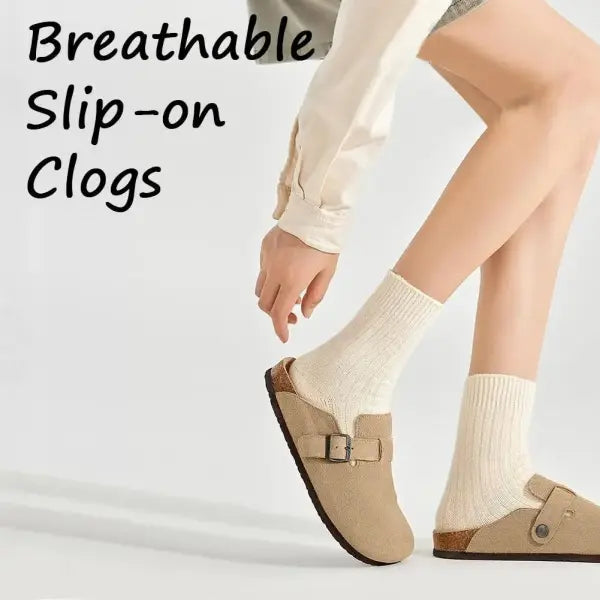 Crestar Cork Suede Mules Slippers For Women Fashion Men Clogs Shoes Classic Cork Antislip Outdoor Slippers With Arch