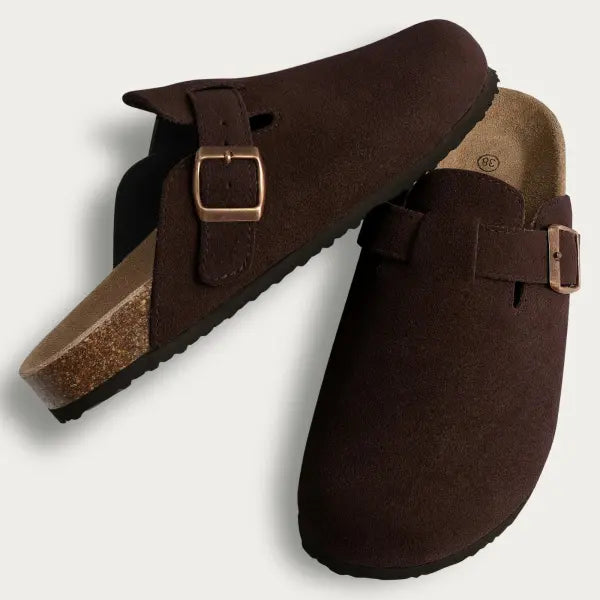 Crestar Cork Suede Mules Slippers For Women Fashion Men Clogs Shoes Classic Cork Antislip Outdoor Slippers With Arch