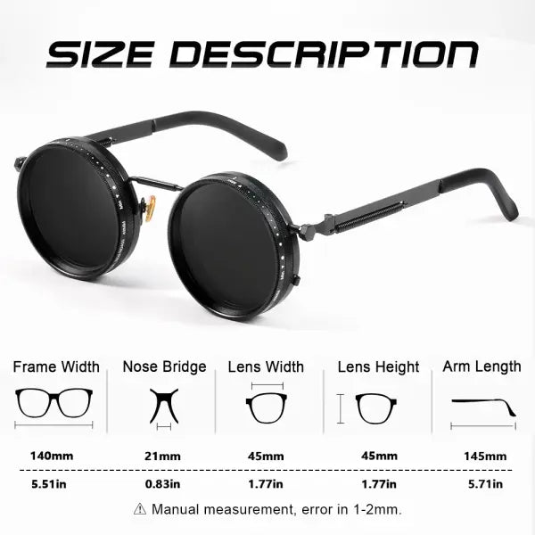 CRIXALIS Polarized Round Sunglasses ND9 Adjustable Dimming Men Women Retro Punk Men’s Fishing Eyeglasses Outdoor Shades