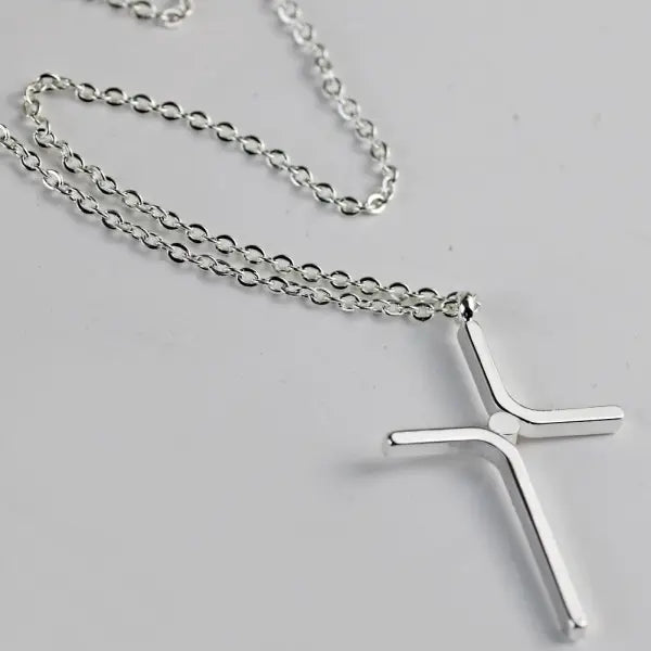 Cross Pendant New Simple Necklace Titanium Steel Plating - None