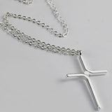 Cross Pendant New Simple Necklace Titanium Steel Plating - None