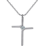 Cross Pendant New Simple Necklace Titanium Steel Plating - Silver / 10PCS - None