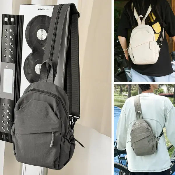 Water Resistance Nylon Crossbody Bag for Cycling - 9014 Dark Gray