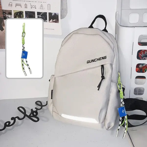 Water Resistance Nylon Crossbody Bag for Cycling - White Strap Pendant