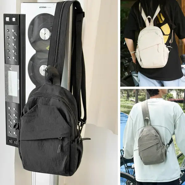 Water Resistance Nylon Crossbody Bag for Cycling - 9014 Black