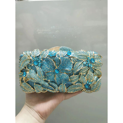 Crystal Flower Evening Bag: Elegant Handbag for Wedding and Bridal Parties - Show As Picture 2