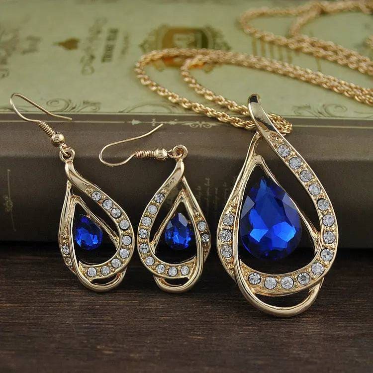 Crystal Necklace Earrings Set