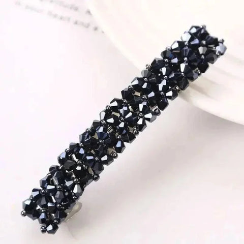 Crystal Spring Hair Clips - Navy