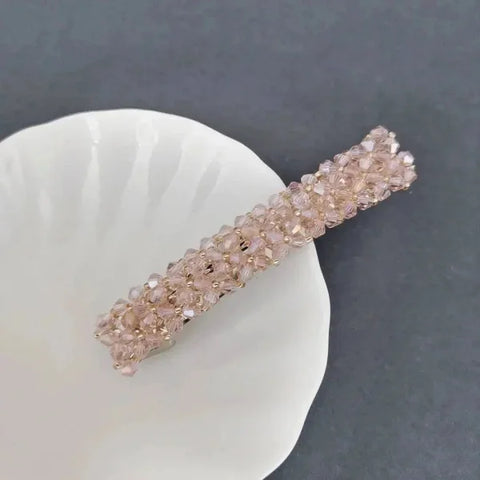 Crystal Spring Hair Clips - Pink