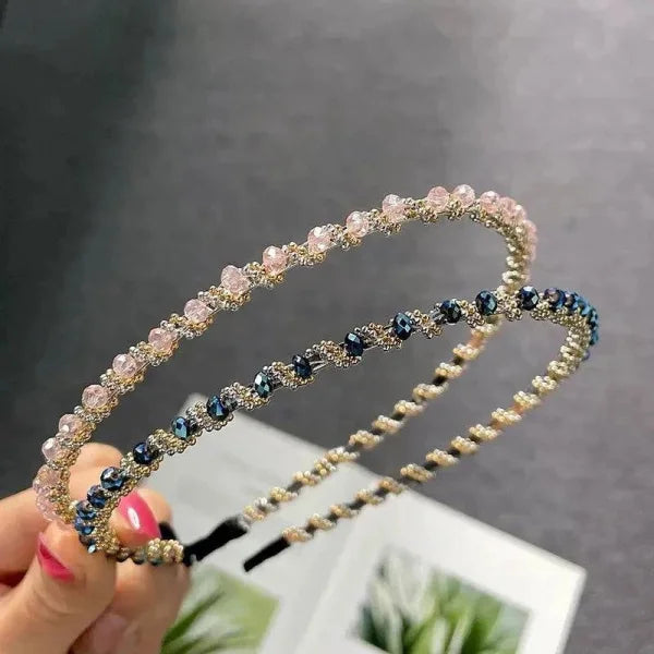 Crystal Spring Hair Clips - Pink Navy