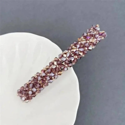 Crystal Spring Hair Clips - Purple