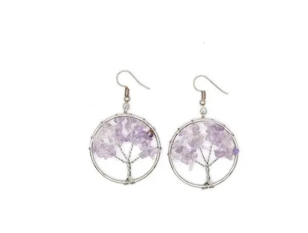 Crystal Tree Earrings Showcasing Nature-Inspired Elegance - Himpall