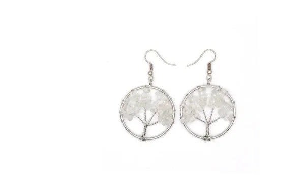 Crystal Tree Earrings Showcasing Nature-Inspired Elegance - Himpall