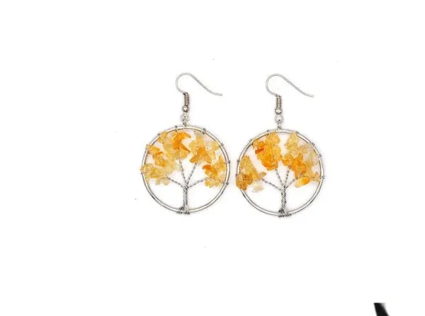 Crystal Tree Earrings Showcasing Nature-Inspired Elegance - Himpall