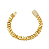 Cuban Miami Link Rhombus Bracelet Stainless Steel Bling Rapper Style