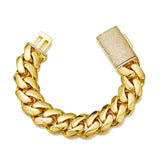 Cuban Miami Link Rhombus Bracelet Stainless Steel Bling Rapper Style