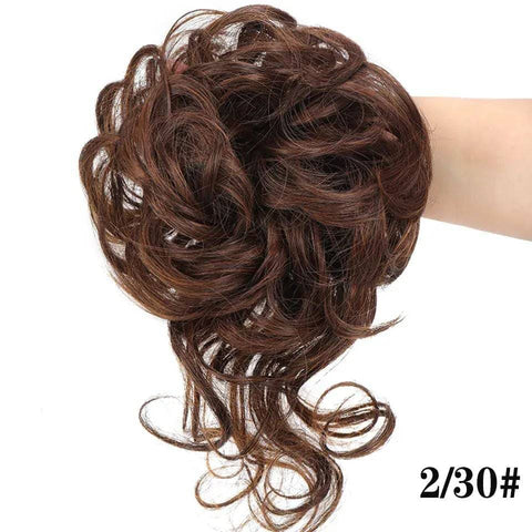 Curly Hair Piece - Natural Look Messy Bun Wig for Women