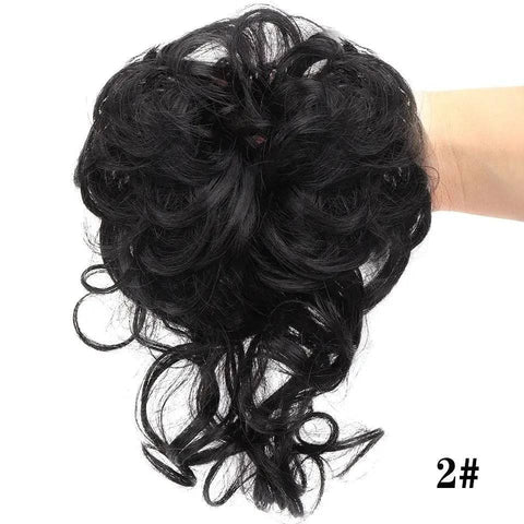 Curly Hair Piece - Natural Look Messy Bun Wig for Women - 18 / United States